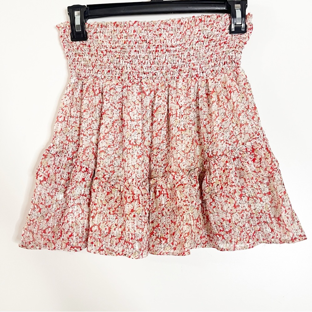 Lini Ilana smocked ivory floral skirt